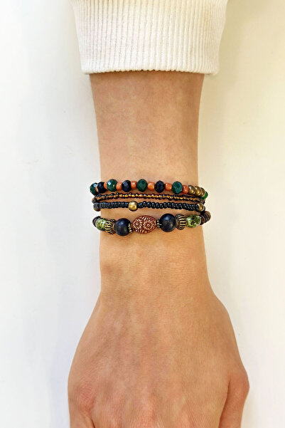 etniko Women's Ethnic Beaded Multiple Handmade Bracelet