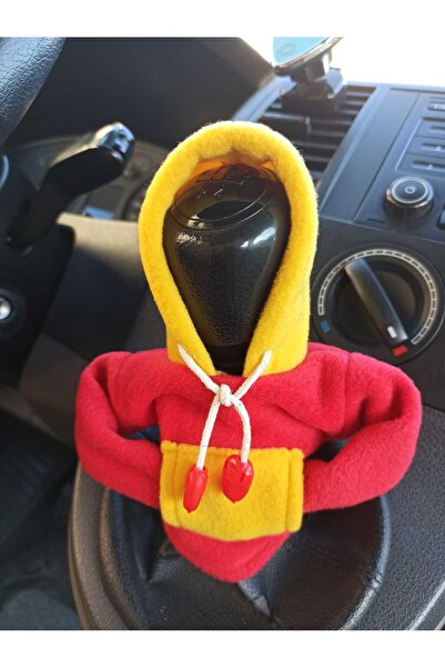 MİRMERRY Sarı Kırmızı Vites Topuz Süsü Hoodie Kapşonlu Araba Vites Poları Araç Vites Sweatshirt