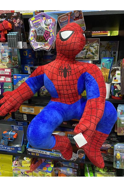 liss çarşı Sitting Spiderman Giant Plush Spiderman 60-70 cm