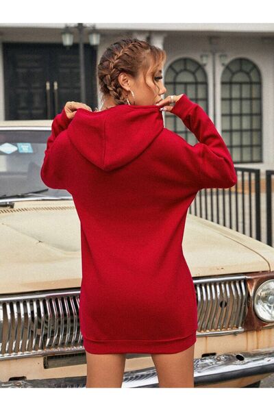 Machetta Women's Plus Size Solid Color Sweatshirt Dress / Tunic