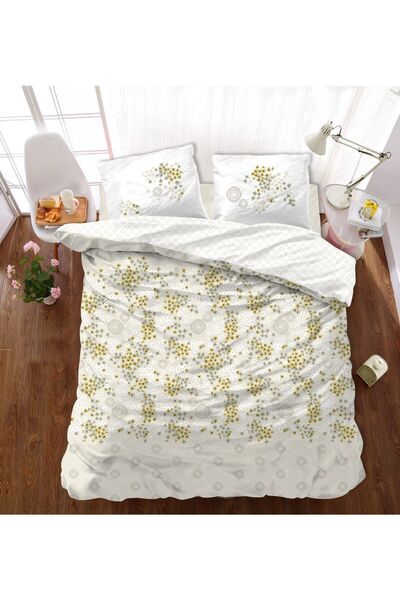 Solomungo طقم غطاء لحاف مزدوج من القطن بنسبة 100% باللون الرمادي Flowers King...