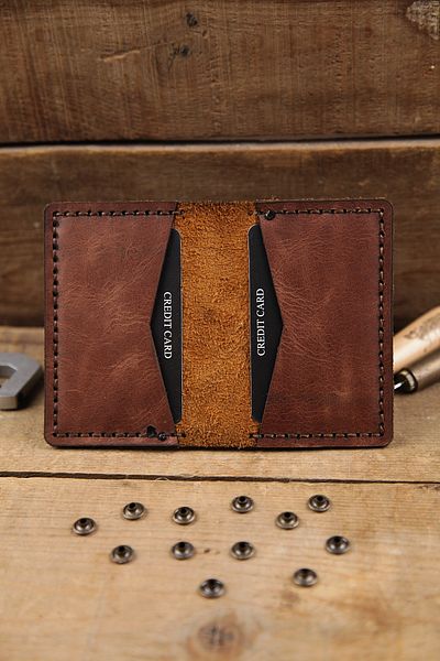 New Coast Leather 1900's Γνήσιο Δερμάτινο Χειροποίητο Μινιμαλιστικό Ανδρικό Κάρτα