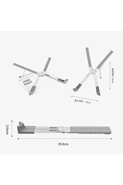 Asfal 17 Inch Compatible 5-Stage Adjustable Foldable Desktop Aluminum Phone, Tablet and Laptop Stand