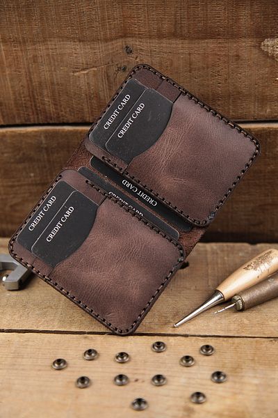 New Coast Leather 1900's Γνήσιο Δερμάτινο Χειροποίητο Μινιμαλιστικό Ανδρικό Κάρτα