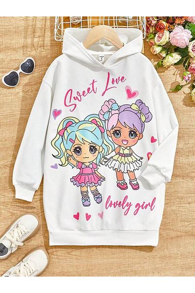 Machetta Tunica Hanorac Imprimat Sweet Love Pentru Fata