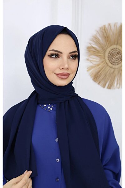 FRESCO SCARFS Hijab Hijab Medina Silk Shawl * albastru închis