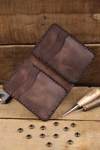 New Coast Leather 1900's Γνήσιο Δερμάτινο Χειροποίητο Μινιμαλιστικό Ανδρικό Κάρτα