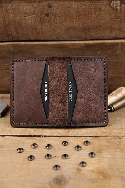 New Coast Leather 1900's Γνήσιο Δερμάτινο Χειροποίητο Μινιμαλιστικό Ανδρικό Κάρτα