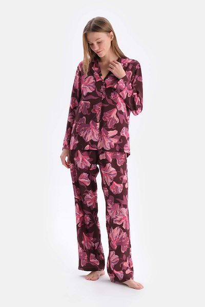 Dagi Burgunderrote, bedruckte Webhose