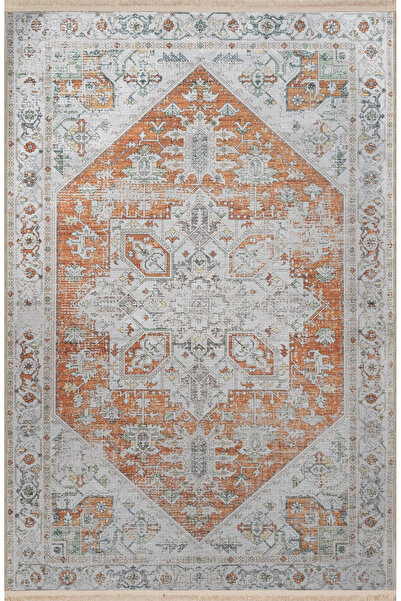 Rugs Modern Halı Πορτοκαλί μπεζ θεματικό παραδοσιακό μοτίβο με έθνικ σχέδια v...