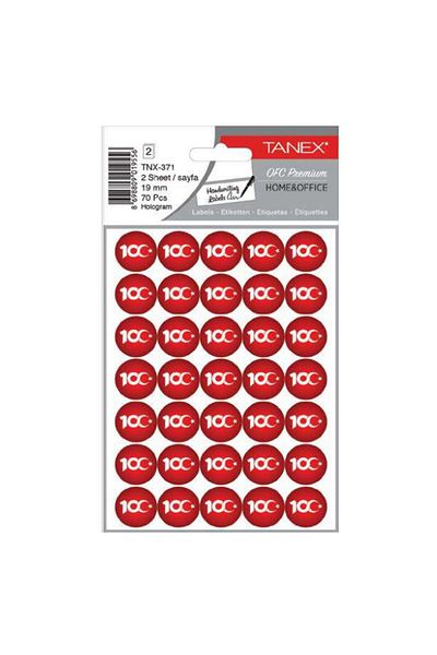 Tanex TNX-371 100.Year Hologram Sticker 19 mm 70 Pieces