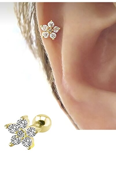 BY DİLEK ÇETİN ACCESSORY Çelik Kıkırdak Helix Tragus Piercing (1 Adet)