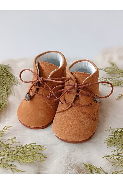 Hodore Genuine Leather Baby Boots Tan Nubuck