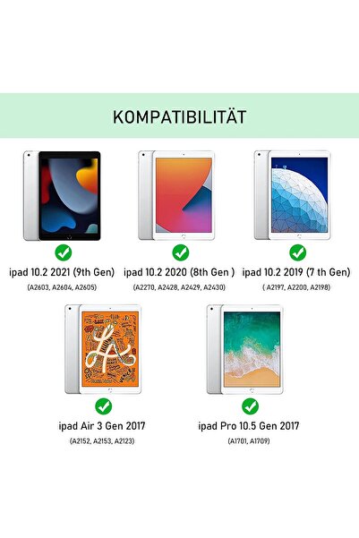 m.tk moveteck Ipad Air 3.Nesil 10.5 inç Uyumlu Tablet Bluetooth Özellik Kablosuz Kalem Bölme Klavyeli Kılıf