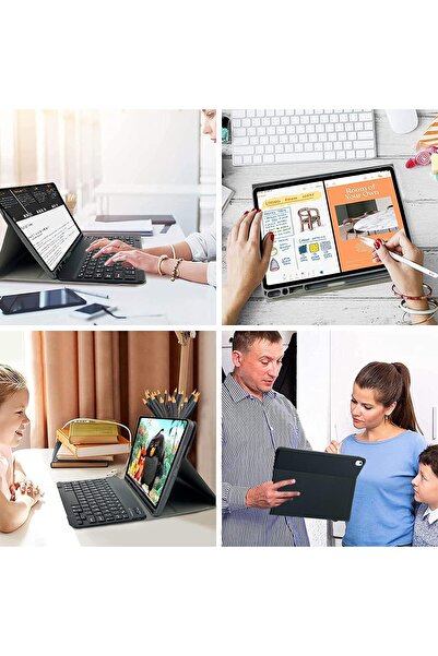 m.tk moveteck İpad 7.8. Ve 9. Nesil 10.2 Uyumlu Tablet Bluetooth Özellik Kablosuz Kalem Bölme Klavyeli Kılıf