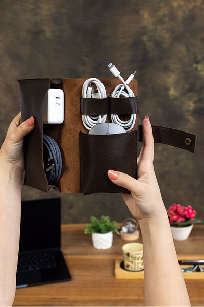 NOTHING Unisex Bitter Coffee Travel Daily School Organizer Bag - Cable Organizer - Electronic Carrying Bag