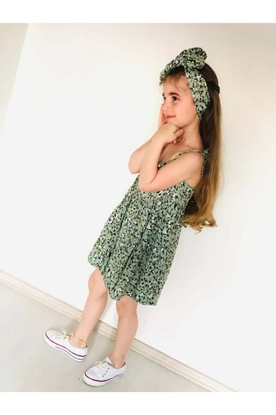 ASIA GİYİM Rochie Fata Bretele Lungime Midi Bumbac Nasturi