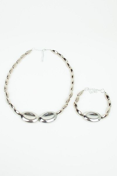 Liveyn Design Metallized Necklace Bracelet Set
