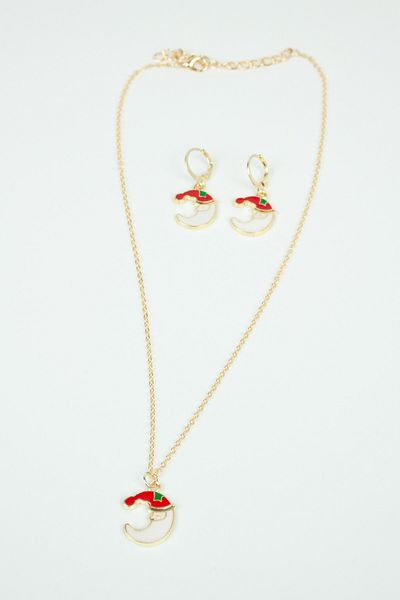Liveyn Design Christmas Themed Necklace Earring Set