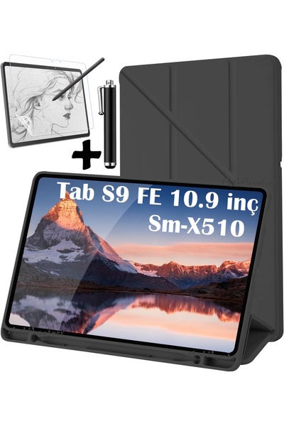 m.tk moveteck Samsung Galaxy Tab S9 Fe 10.9 Inç Sm-x510 Tablet Kılıfı Kalemli...