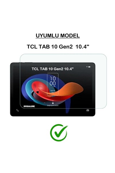 DUHALINE TAB 10 Gen2 10.4" Uyumlu Standlı Tablet Kılıfı + Kırılmaz Ekran Koruyucu+ Dokunmatik Kalem