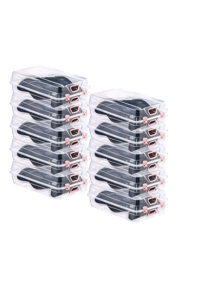 ÖZ HOUSE 10'lu Hava Alma Özellikli Şeffaf Bot Ayakkabı Saklama Kutusu Hobby Life