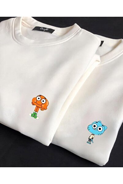 NİCE Unisex White Cedric And Chen με τύπωμα Lover Couple Combination Σετ 2' τεμαχίων