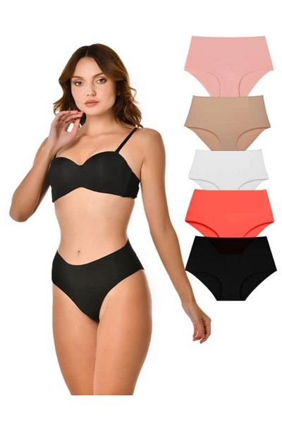 GECKO COLLECTION gecko laser cut high waist retractive women's panties 5 pcs