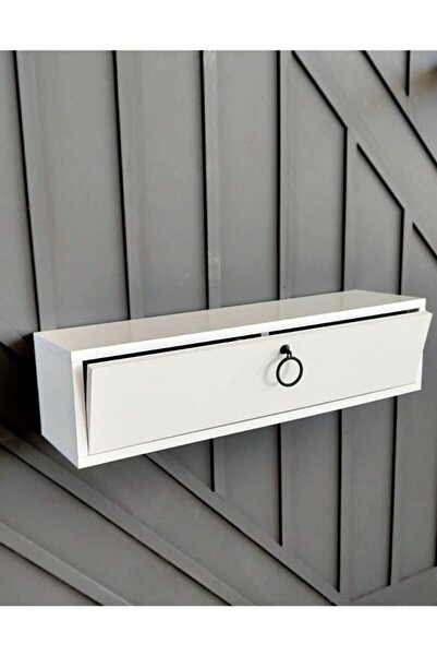 DİİZY HOME 100 cm Beyaz Kapaklı Dresuar Salon Antre Hol Oturma Odası Askıda K...