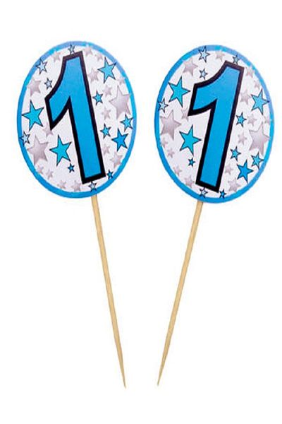 Kazanabil 20 PIECES 1 YEAR OLD MIXED FIGURES PARTY SHARDS BLUE