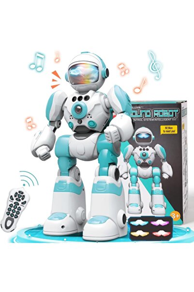 VATOS Çocuklar için uzaktan kumandalı robot oyuncak, ses değiştiricili ve kayıt cihazlı RC robotu