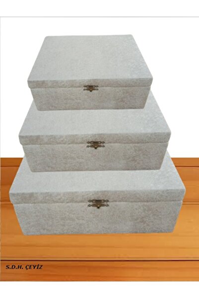 Sandık Dünyası Bavul Çanta Sandık Gelin Damat Çeyiz Sandığı 3lü 0125