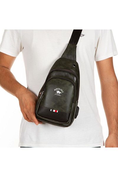 YOGII Ανδρική τσάντα ώμου και στήθους Akron Model Αδιάβροχη δερμάτινη πέντε διαφορετικές επιλογές χρωμάτων VİP