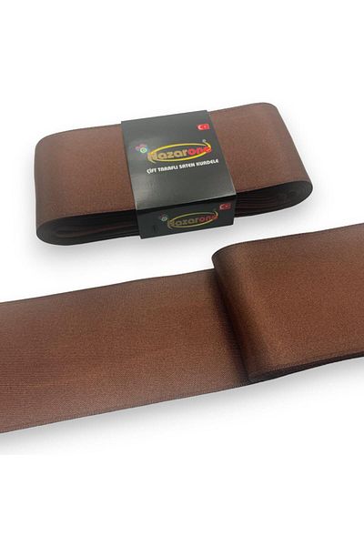 Nazarone Σατέν Κορδέλα 6cm-10mt-καφέ(208)
