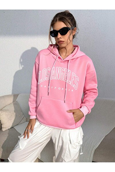 DAXİS Sportwear Company سويت شيرت بغطاء للرأس مطبوع عليه لوس أنجلوس للجنسين م...