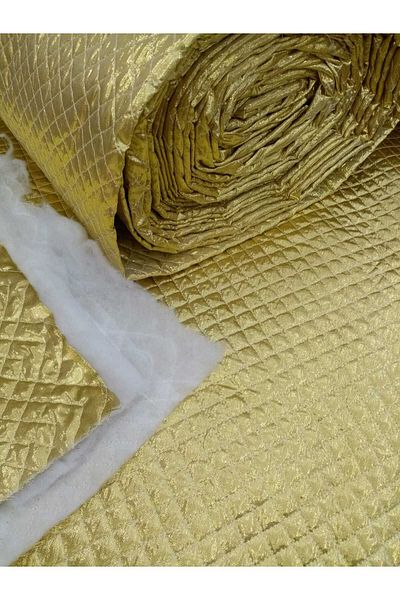 modastra Hayat Manifatura Glitter Κίτρινο Σατέν Λαμέ Καπιτονέ ύφασμα