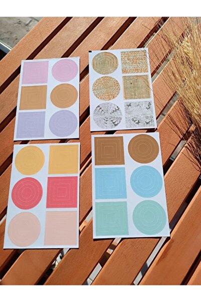 EyER Shoping Με γεωμετρικό μοτίβο Σετ αυτοκόλλητων ετικετών A6 4φύλλων