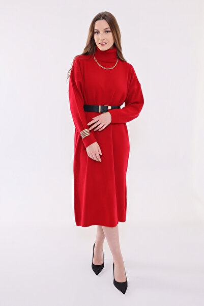 GND Balıkçı Yaka Triko Elbise E-2