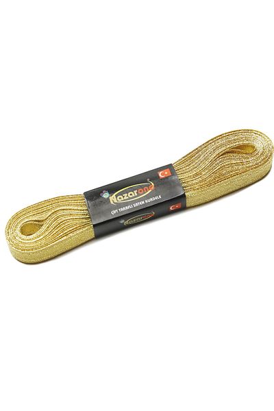 Nazarone Κορδέλα Glitter 1cm-10mt -χρυσό