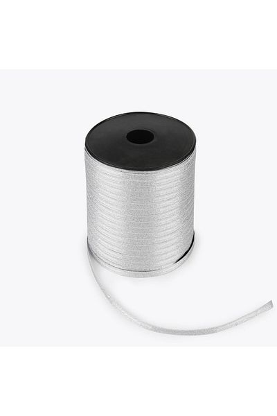 Nazarone Κορδέλα Glitter 6mm-500mt -ασημί