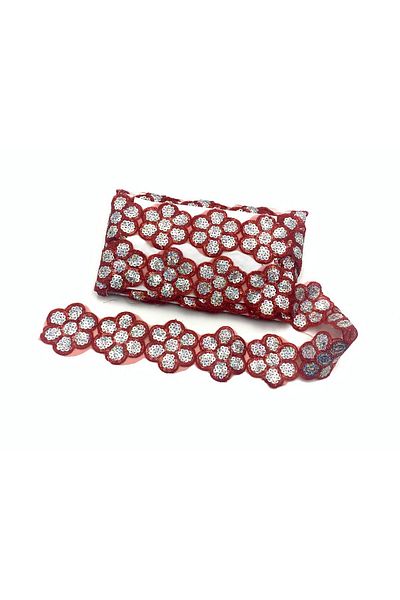 Nazarone Organza Flake Strip 1774(13-1253) 13,5m-red