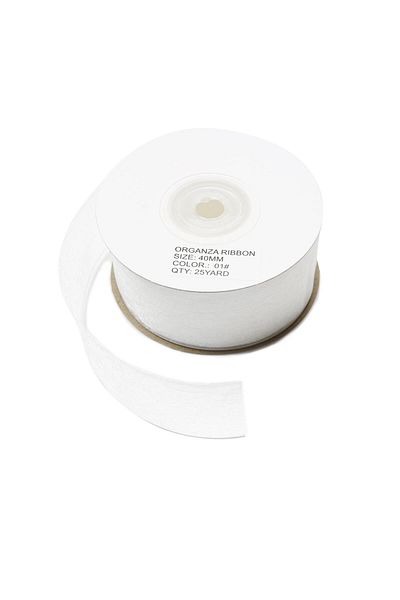 Nazarone Organza Ribbon 4cm-23mt-white(101)