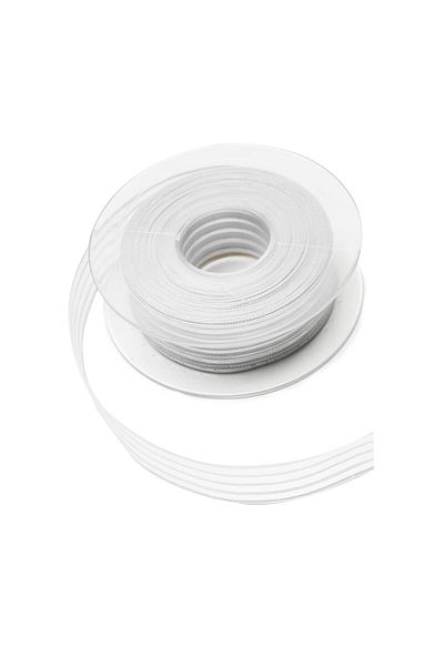 Nazarone Φανταχτερή κορδέλα σιφόν Glitter 2,5cm-20mt -κρέμα(103)