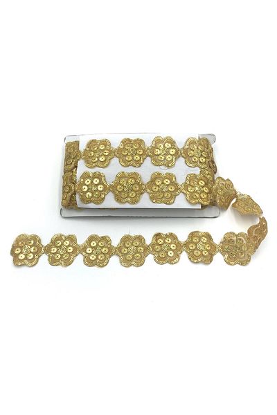 Nazarone Organza Sequin Lace 4007 13,5m-gold