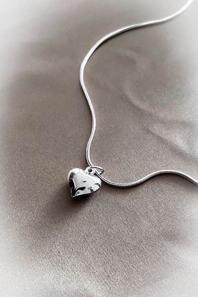 roshel %100 Çelik Kalp Kolye Kadın Kolye,Altın Kaplama,Hediye 50-60 cm Gümüş ...