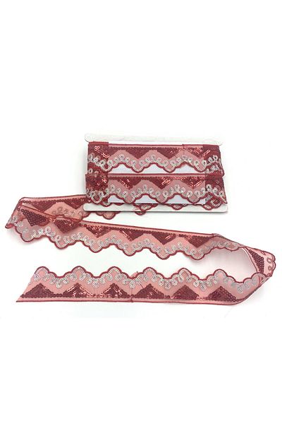 Nazarone Organza Sequin Lace 3703(13-657) 13,5m-red