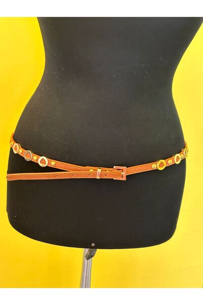 Gönülden Tasarım Темно-сірий сталевий жіночий ремінь 105 см