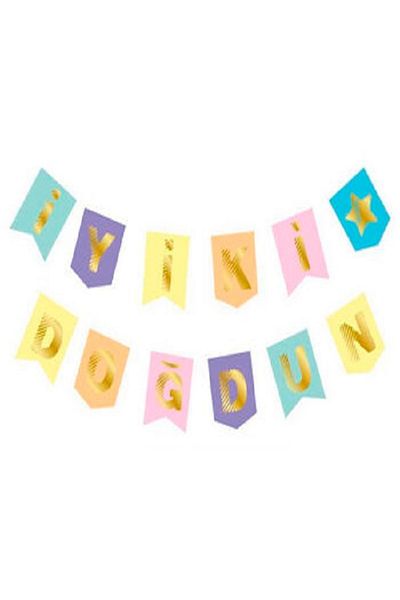Kazanabil GOOD BORN WRITTEN MAKARON FLAM FLAG ROW WALL DECORATION