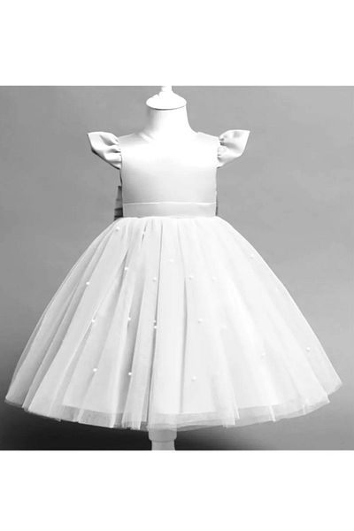 Tomac Girl's White Birthday Dress