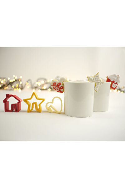 Volala Fincan Kenarı Kurabiyesi Kalıbı Seramik Kalıbı Polimer Kil Kalıbı 3 Parça